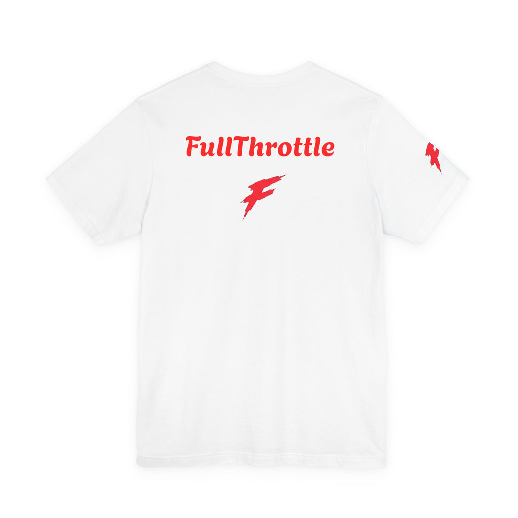 Minimal Red Lightning Bolt Tee - Small Chest Logo White T-Shirt