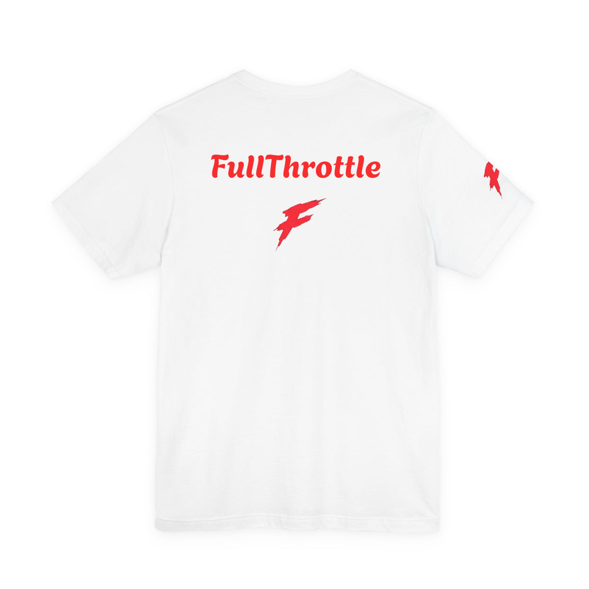 Minimal Red Lightning Bolt Tee - Small Chest Logo White T-Shirt