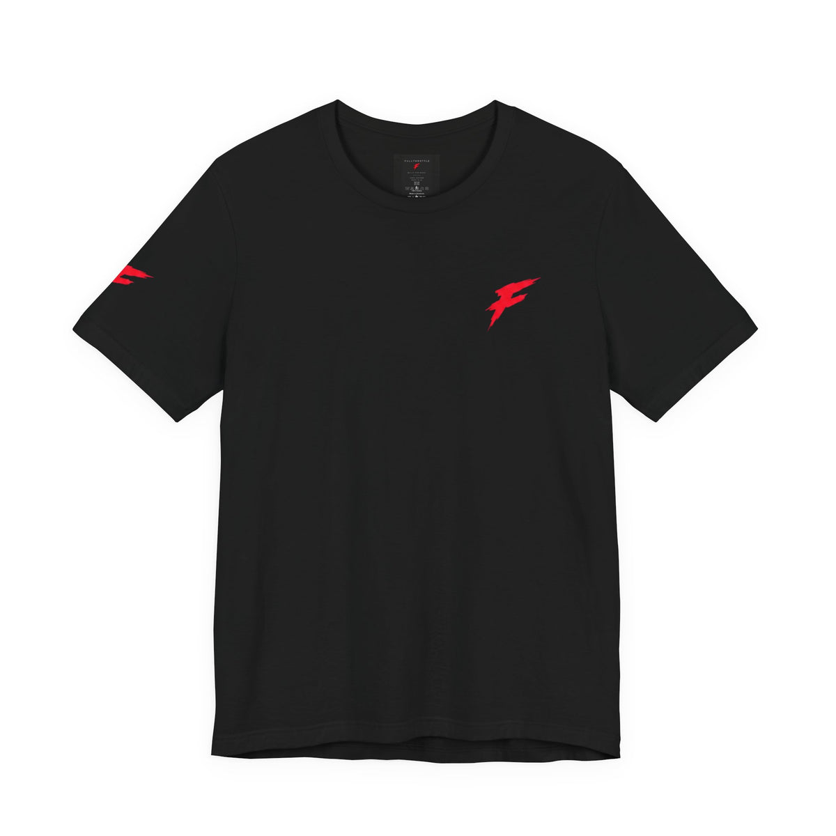Minimal Red Lightning Bolt Tee - Small Chest Logo White T-Shirt