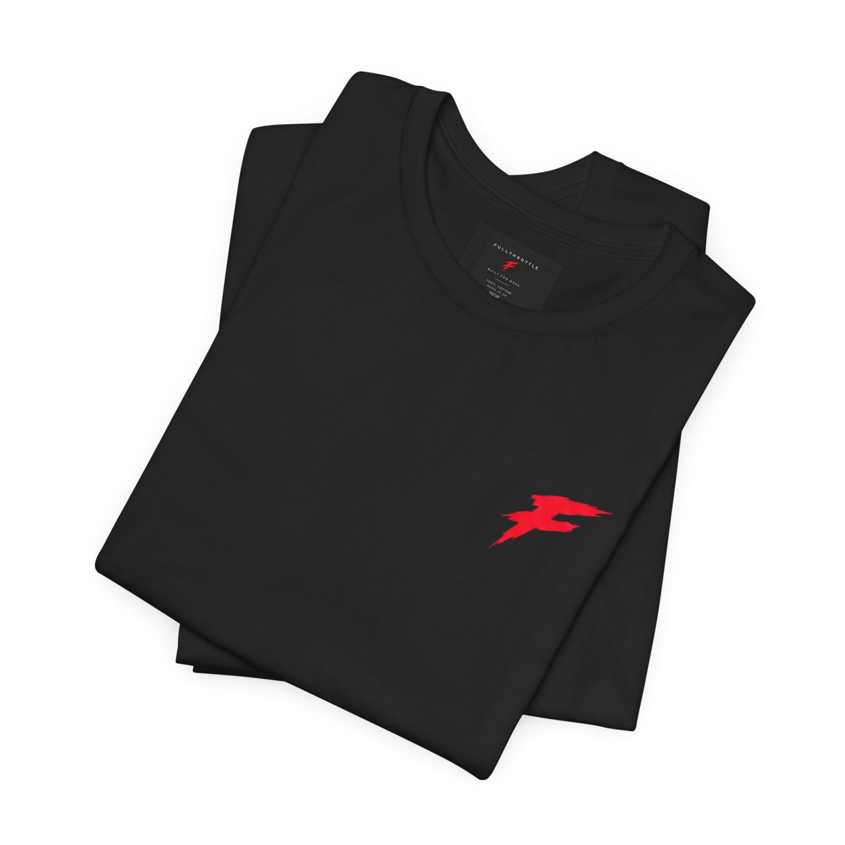 Minimal Red Lightning Bolt Tee - Small Chest Logo White T-Shirt